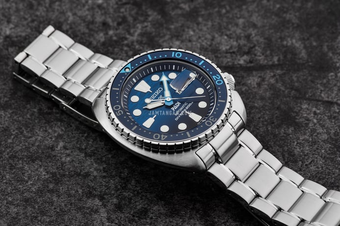 Seiko Prospex SRPK01K1 King Turtle PADI Great Blue Dial Stainless Steel Strap Special Edition