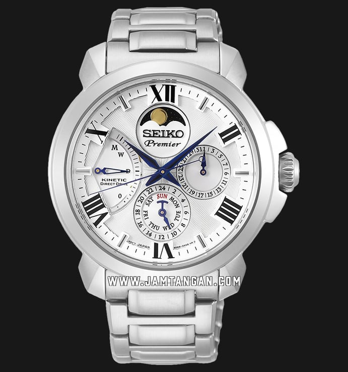 Seiko Premier SRX015P1 Kinetic Direct Drive Silver Dial Stainless Steel Strap
