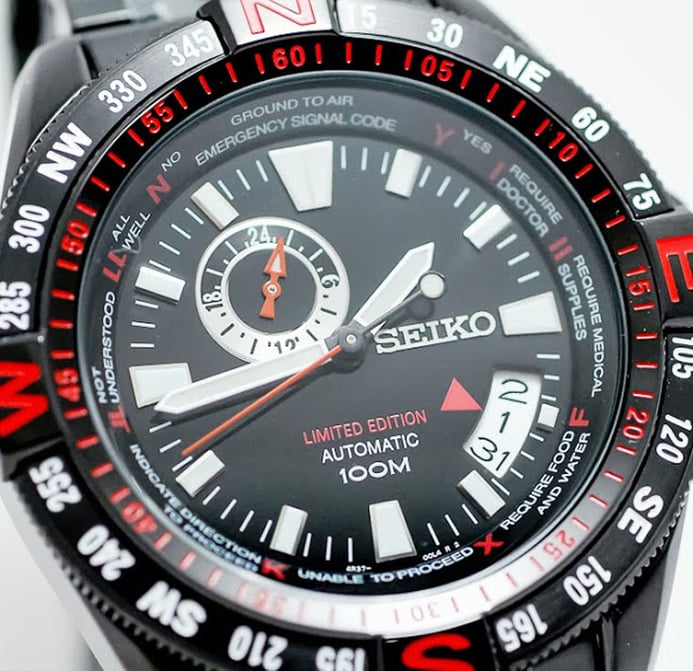 Seiko Automatic SSA113K1 Black Dial Black Stainless Steel Strap Limited Edition