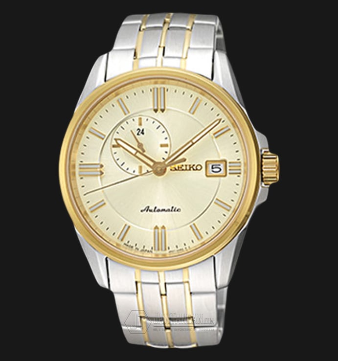 Seiko Presage Automatic SSA130 Two Tone Gold Stainless Steel Sapphire Crystal