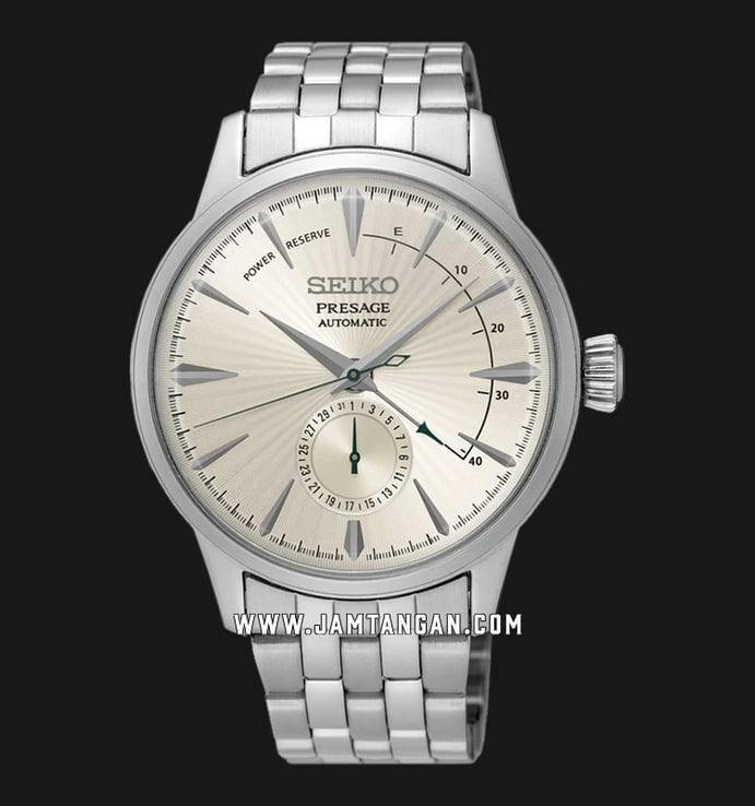 Seiko Presage SSA341J1 Cocktail Time Martini Automatic Silver Texture Dial Stainless Steel Strap