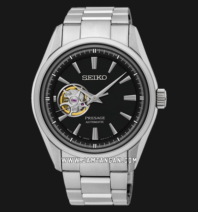 Seiko Presage SSA357J1 Automatic Open Heart Black Dial Stainless Steel Strap