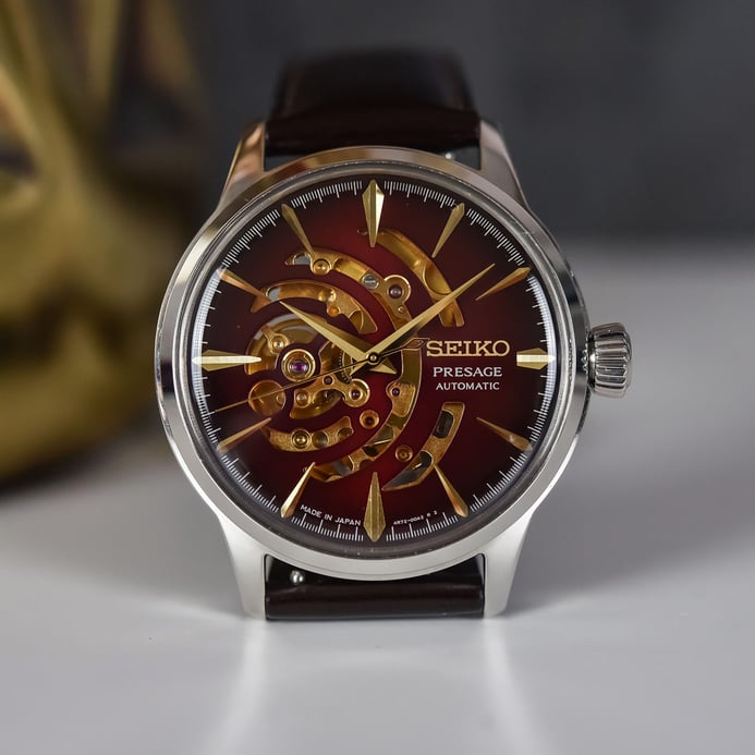 Seiko Presage SSA457J1 Cocktail Time Star Bar Automatic Brown Leather Strap LIMITED EDITION