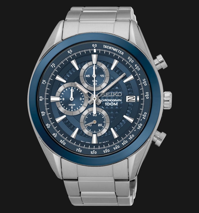 Seiko Chronograph SSB177P1 Blue Dial Silver Hands Stainless Steel