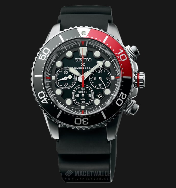 Seiko Prospex Sea SSC617P1 Divers 200M Chronograph Black Dial Rubber Strap Watch