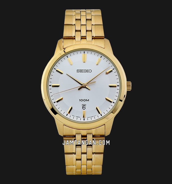 Seiko Classic SUR034P1 Silver Dial Gold Stainless Steel Strap