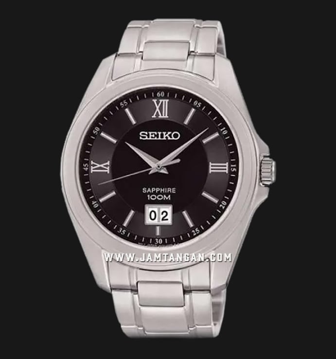 Seiko Classic SUR099P1 Neo Men Black Dial Stainless Steel Strap