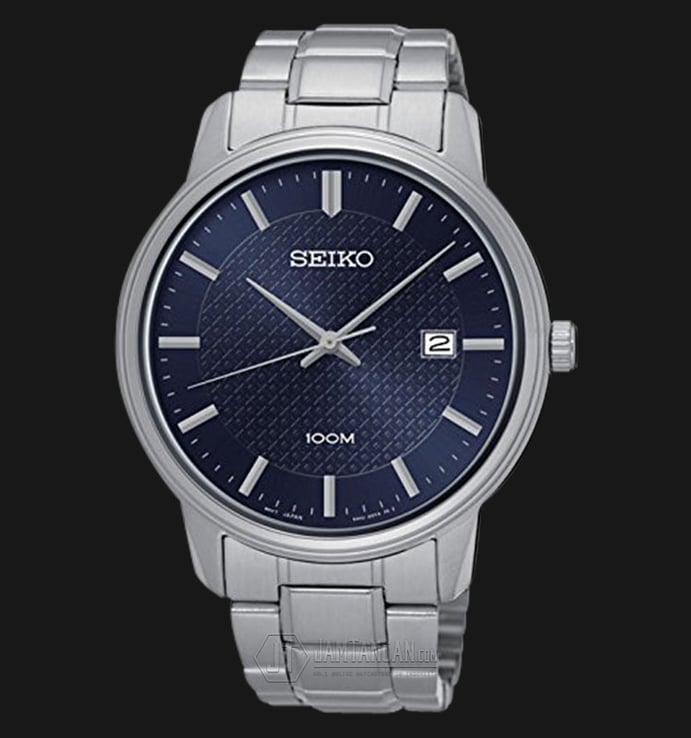 Seiko Classic SUR193P1 Blue Dial Date Display Stainless Steel Bracelet