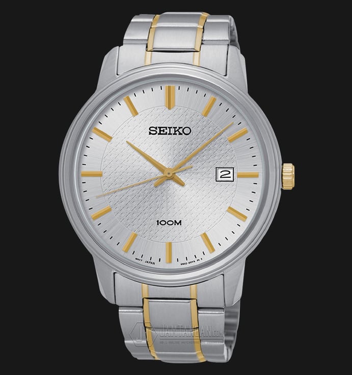Seiko Classic SUR197P1 Silver Dial Date Display Two Tone Stainless Steel