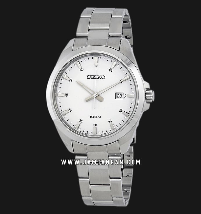 Seiko Classic SUR205P1 Neo White Dial Stainless Steel Strap