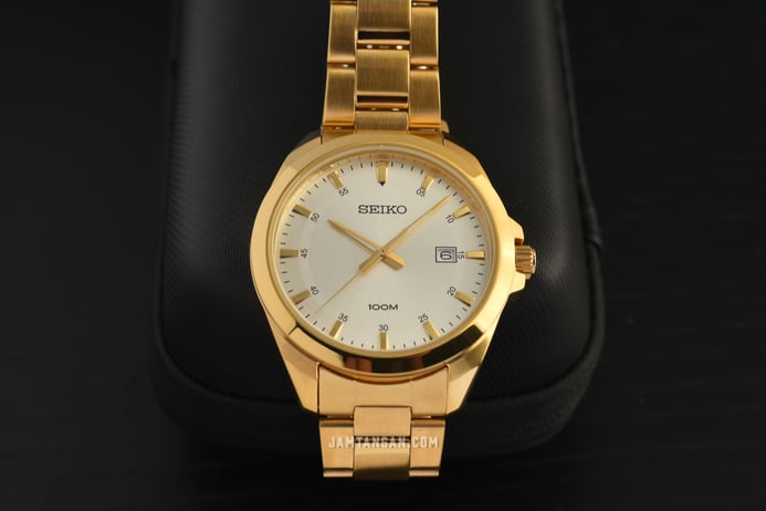 Seiko Classic SUR212P1 Neo Silver Dial Gold Stainless Steel Strap