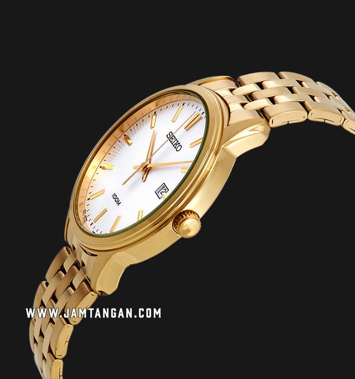 Seiko Classic SUR264P1 Neo Silver Dial Gold Stainless Steel Strap