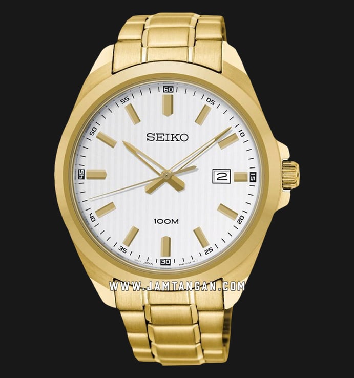 Seiko Classic SUR280P1 Neo Silver Dial Gold Stainless Steel Strap