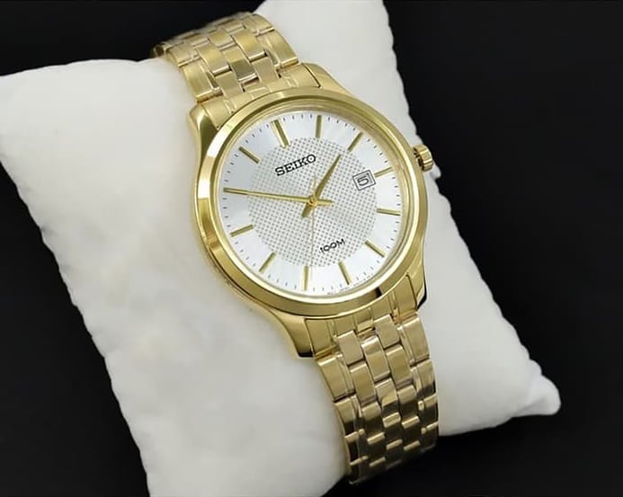 Seiko Classic SUR296P1 Silver Dial Gold Stainless Steel Strap