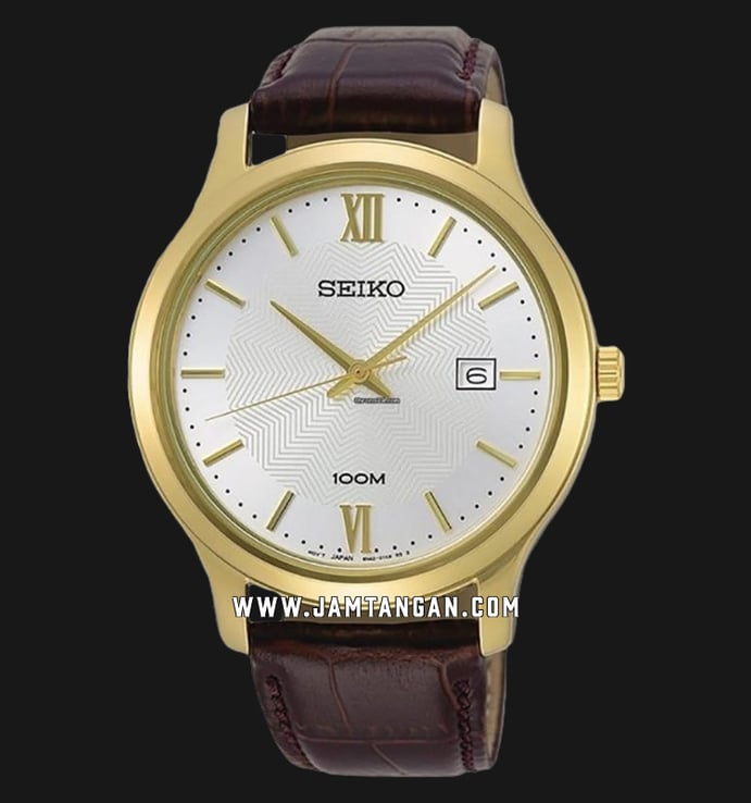 Seiko Neo SUR298P1 Classic White Dial Brown Leather Strap