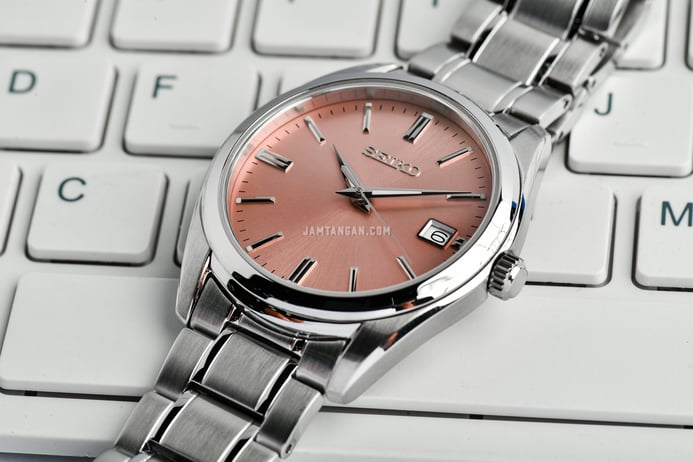 Seiko Classic SUR523P1 Discover More Pink Salmon Dial Stainless Steel Strap