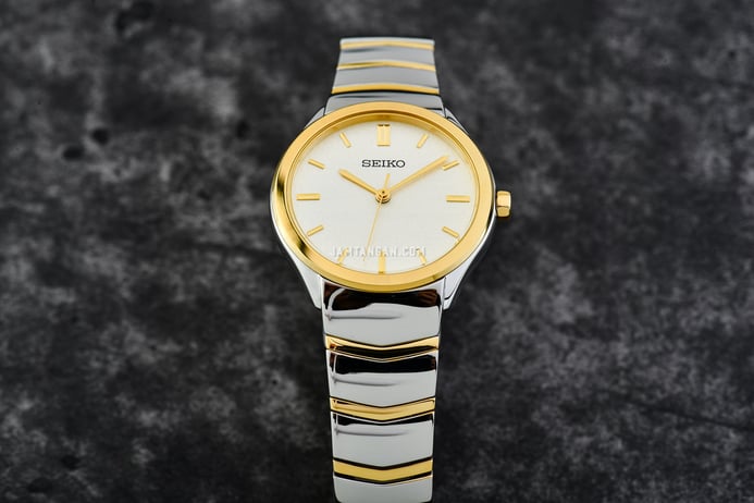 Seiko SUR550P1 Discover More Beige Dial Dual Tone Stainless Steel Strap