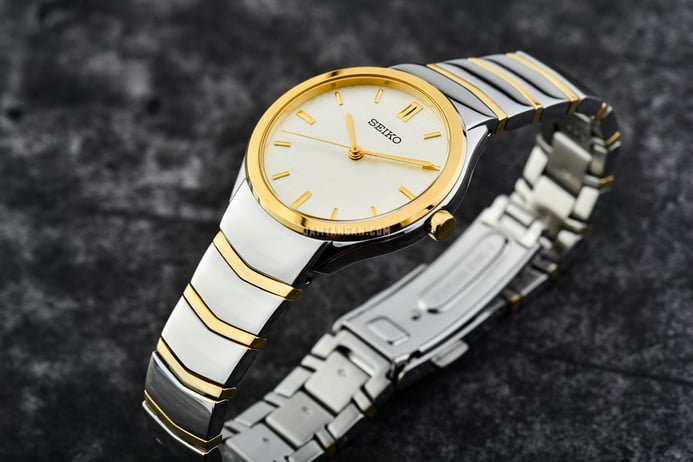 Seiko SUR550P1 Discover More Beige Dial Dual Tone Stainless Steel Strap