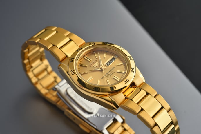 Seiko 5 Sports SYMG44K1 Automatic Gold Dial Gold Stainless Steel Strap