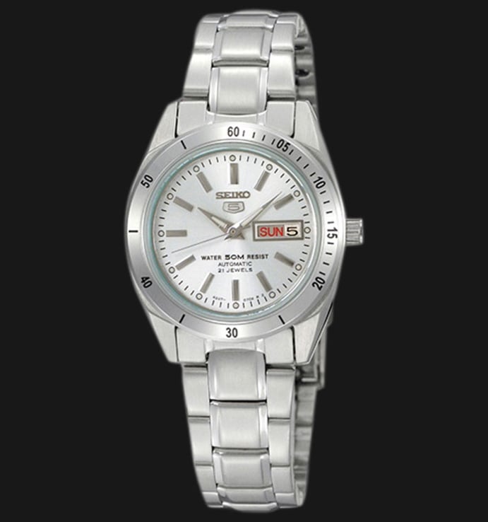 Seiko 5 Sports SYMH05K1 Automatic Ladies Silver Dial Stainless Steel Strap