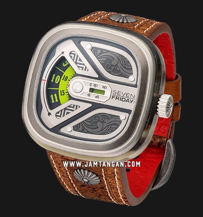 SEVENFRIDAY M1B/02 M-Series El-Charro Automatic Brown Leather Strap LIMITED EDITION