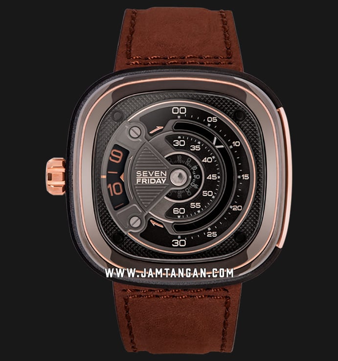SEVENFRIDAY M2B/01 M-Series Revolution Automatic Brown Leather Strap