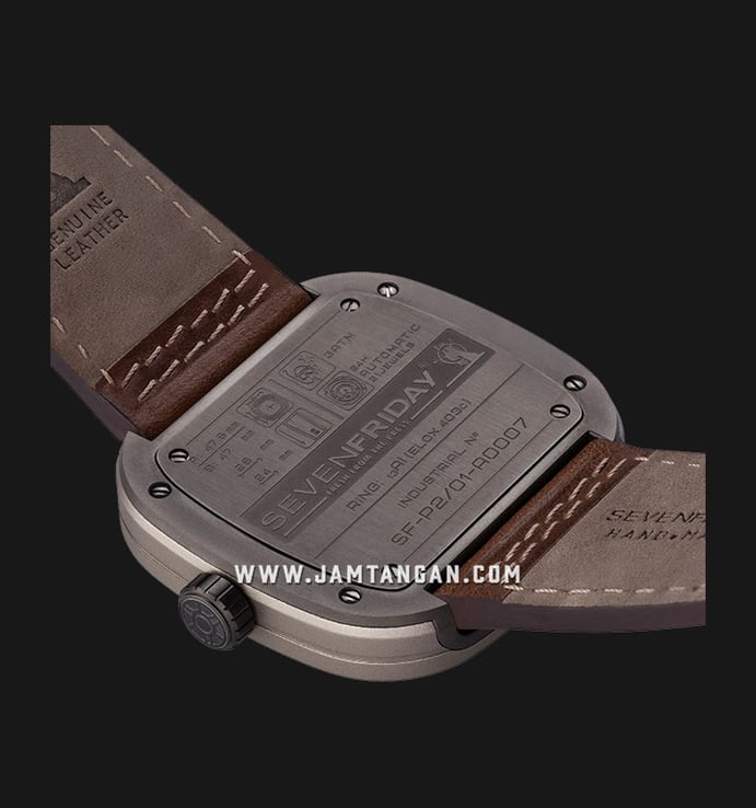 SEVENFRIDAY P-Series P2/01 Automatic Dual Tone Dial Brown Leather Strap