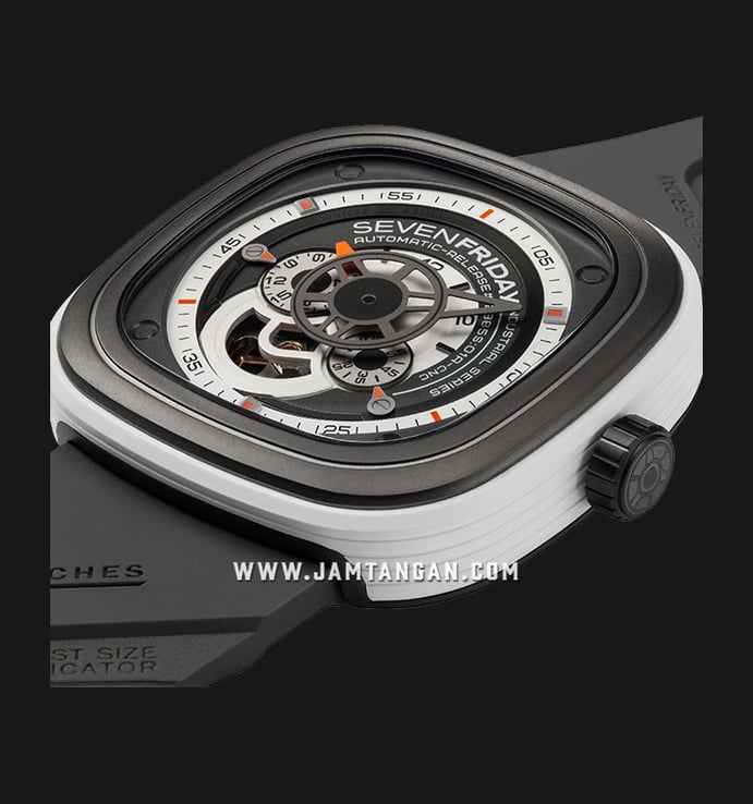 SEVENFRIDAY P-Series P3/03 KUKA III Automatic Black Rubber Strap LIMITED EDITION