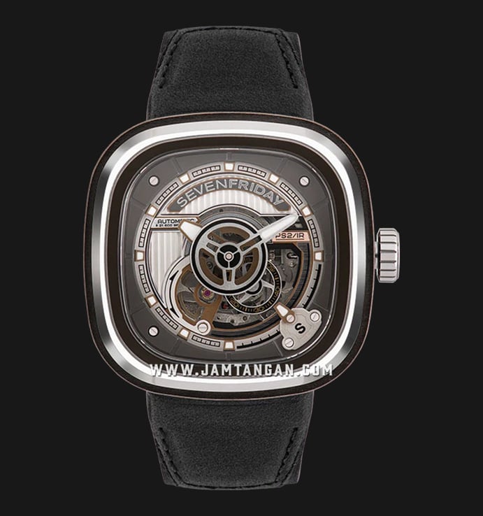 SEVENFRIDAY P-Series PS2/01 Automatic Multi Color Dial Dial Black Leather Strap