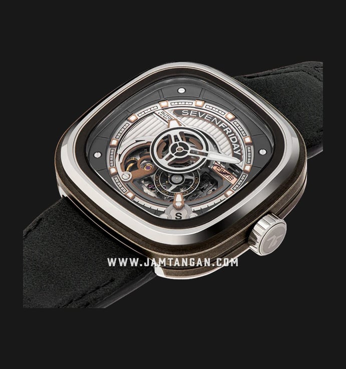 SEVENFRIDAY P-Series PS2/01 Automatic Multi Color Dial Dial Black Leather Strap