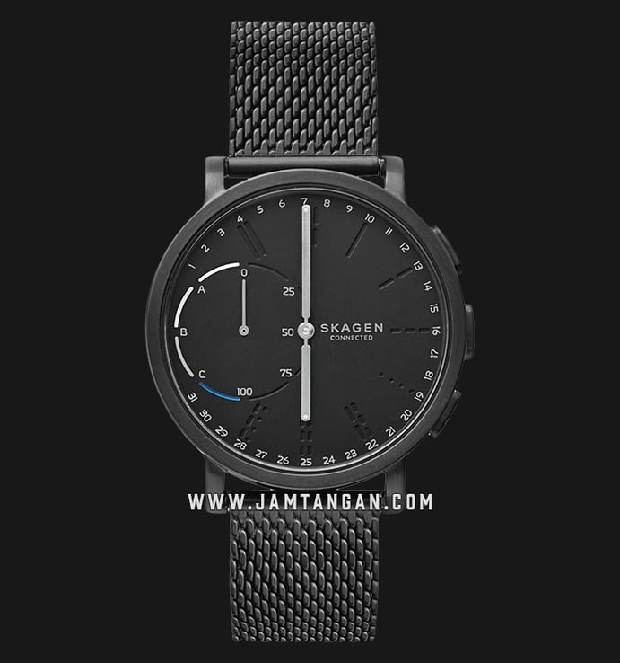 Skagen Hagen Connected SKT1109 Hybrid Smartwatch Black Dial Black Mesh Strap