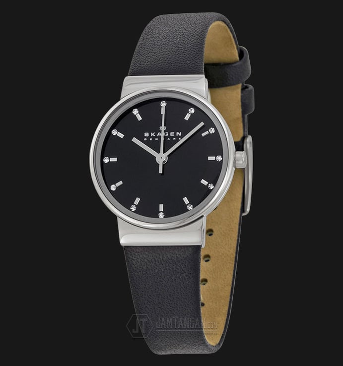Skagen SKW2193 Ancher Black Dial Black Leather Strap Watch