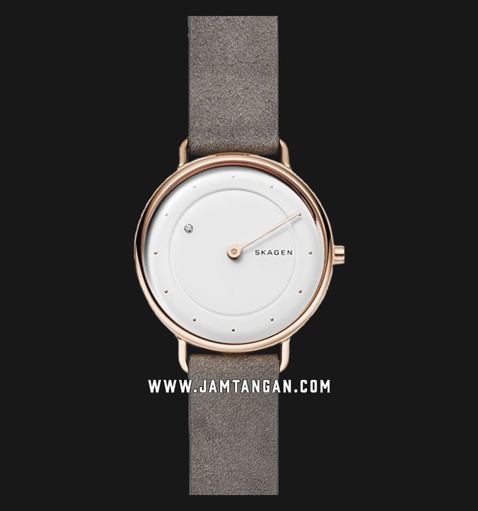 Skagen SKW2739 Horisont Special-Edition Genuine Diamond White Dial Gray Leather Strap