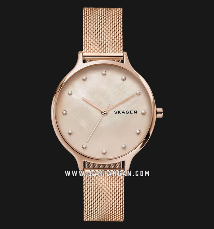 Skagen Anita SKW2773 Mother of Pearl Dial Rose Gold Stainless Steel Strap
