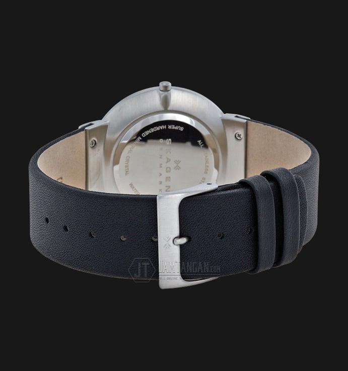 Skagen SKW6024 Klassic White Dial Black Leather Strap Watch