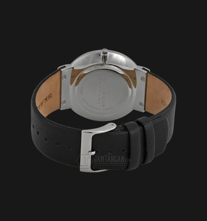 Skagen SKW6104 Ancher Black Dial Black Leather Strap Watch