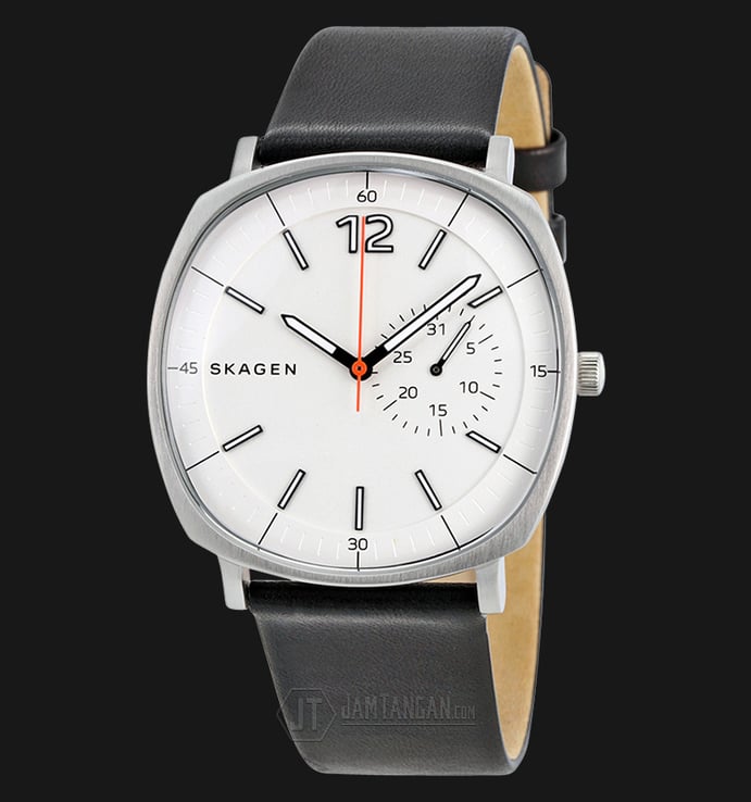 Skagen SKW6256 Rungsted White Dial Black Leather Strap Watch