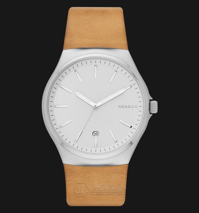 Skagen Sunby SKW6261 Silver Dial Light Brown Leather Strap