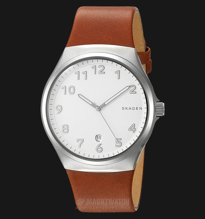 Skagen SKW6269 Sunby White Dial Brown Leather Strap Watch