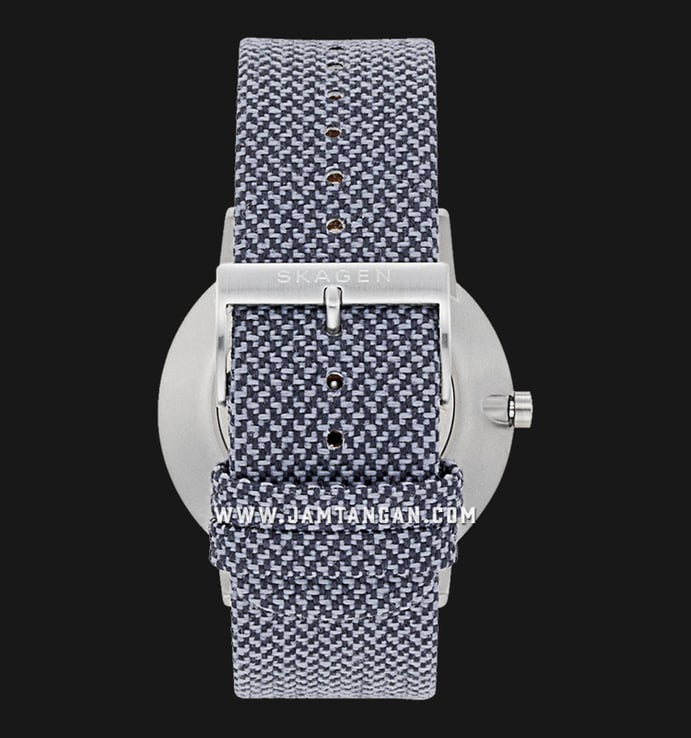 Skagen Kristoffer SKW6524 Blue Recycled Woven Men Grey Dial Dual Tone Leather Strap