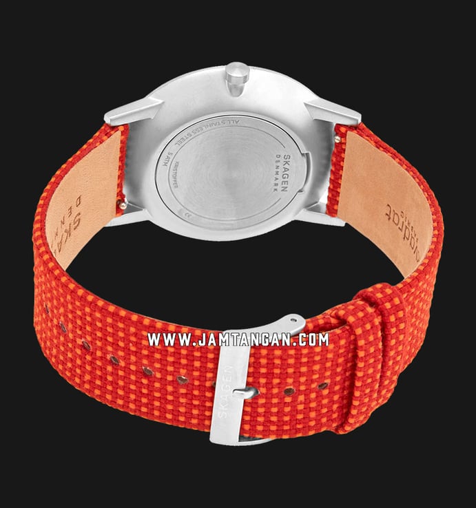 Skagen Kristoffer SKW6527 Red Recycled Woven Men Dual Tone Dial Dual Tone Leather Strap