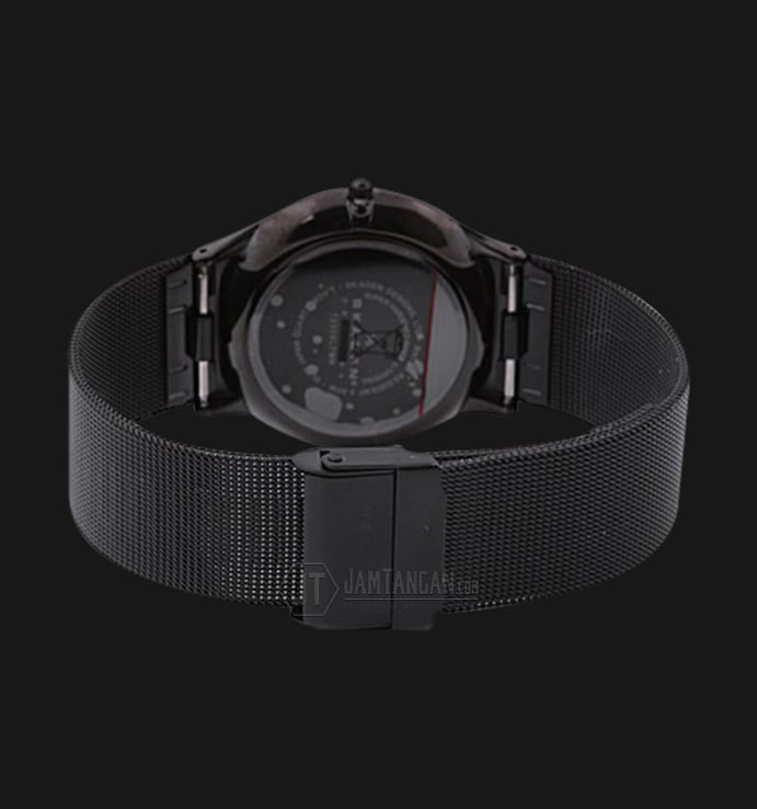 Skagen T233XLTMN Slimline Blue Dial Black Stainless Steel Bracelet Watch