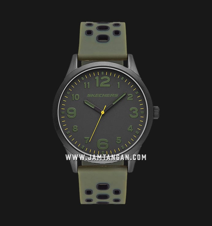 Skechers SR5125 Perfection Black Dial Green Olive Rubber Strap