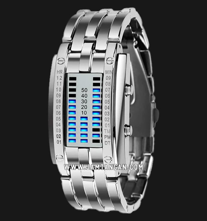 SKMEI 0953SI Digital LED Dial Stainless Steel Strap