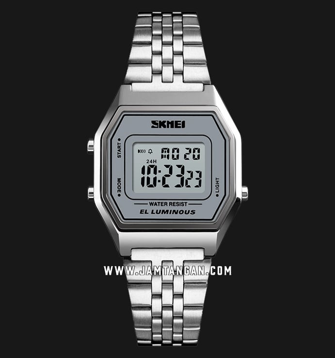 SKMEI 1345SIGY Grey Digital Dial Stainless Steel Strap [No Box]