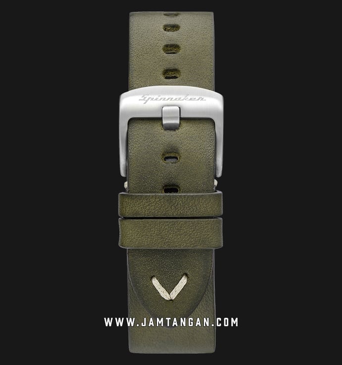 Strap Spinnaker Marino SP-STRAP22-L01 Italian Made 22mm Green Olive Leather