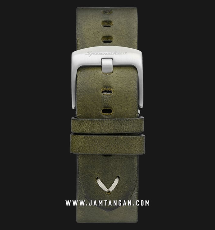 Strap Spinnaker Marino SP-STRAP24-L01 Italian Made 24mm Green Olive Leather 
