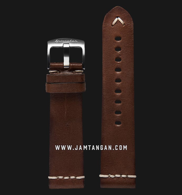 Strap Spinnaker Marino SP-STRAP24-L04 Italian Made 24mm Dark Brown Leather 