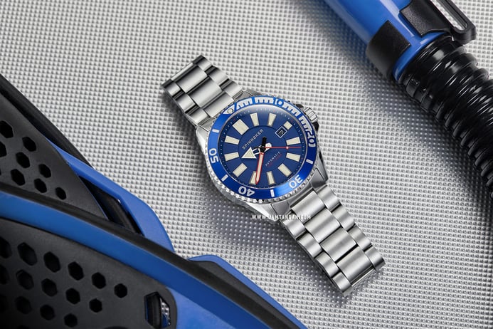 Spinnaker Amalfi SP-5074-22 Men Diver Automatic Blue Dial Stainless Steel Strap