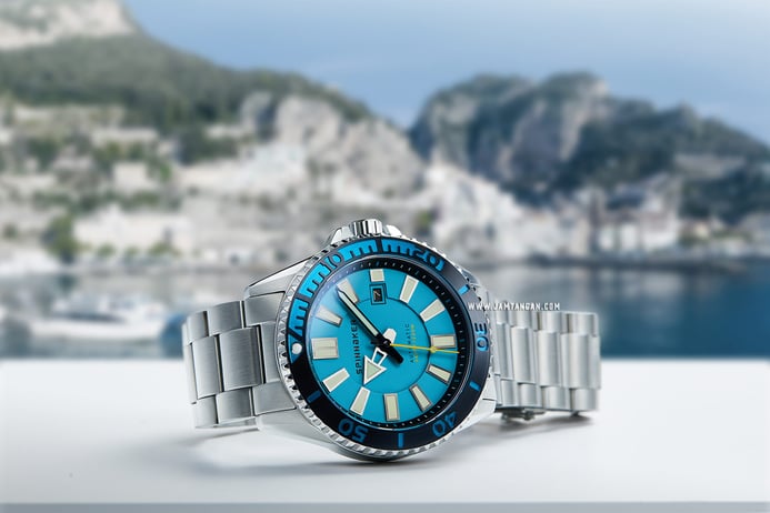 Spinnaker Amalfi SP-5074-33 Men Diver Automatic Aquamarine Dial Stainless Steel Strap